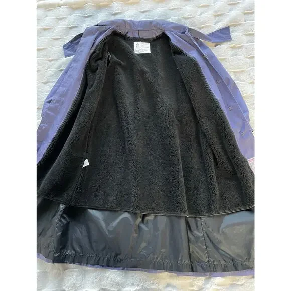 🔥Vintage 80 USA London Fog Bow Tie Neck Fleece Lined Classic Preppy Trench Coat - Picture 9 of 15